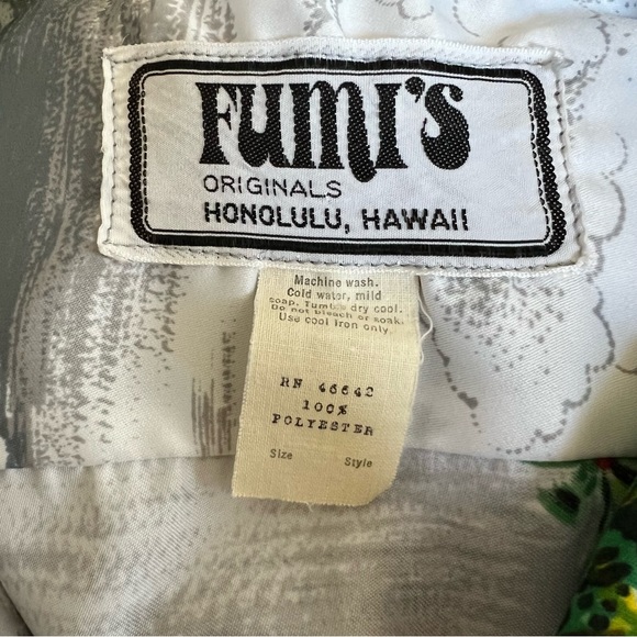 Vintage Hawaiian Aloha shirt By Fumi’s 70’s polyester Fits Large Orchid Surf - Picture 7 of 7
